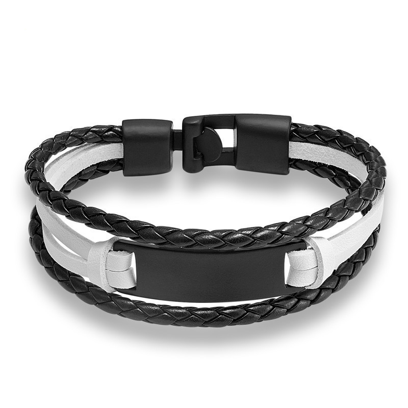 Hip-hop Streetwear Solid Color Pu Leather Men's Bracelets display picture 5