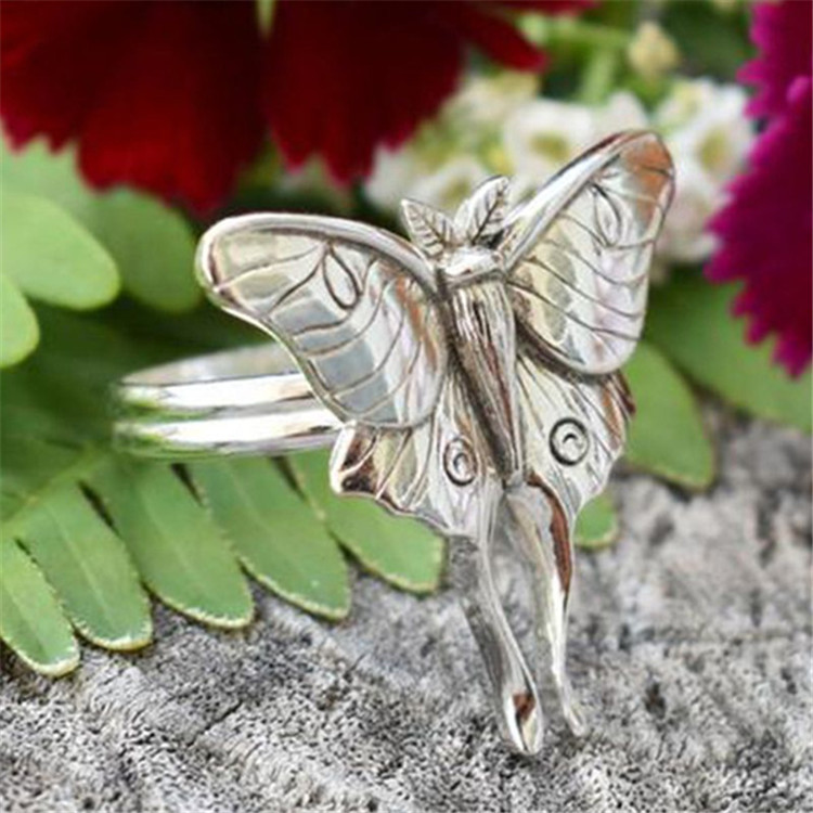 Vintage Butterfly Band Ring For Women Alloy Jewelry Accessories_voghion.com