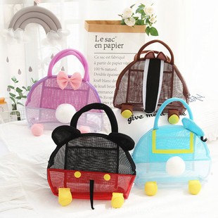 Cartoon cute semicircle butt shape fitness swimming storage hand bag travel Beach mesh wash bag 0.15