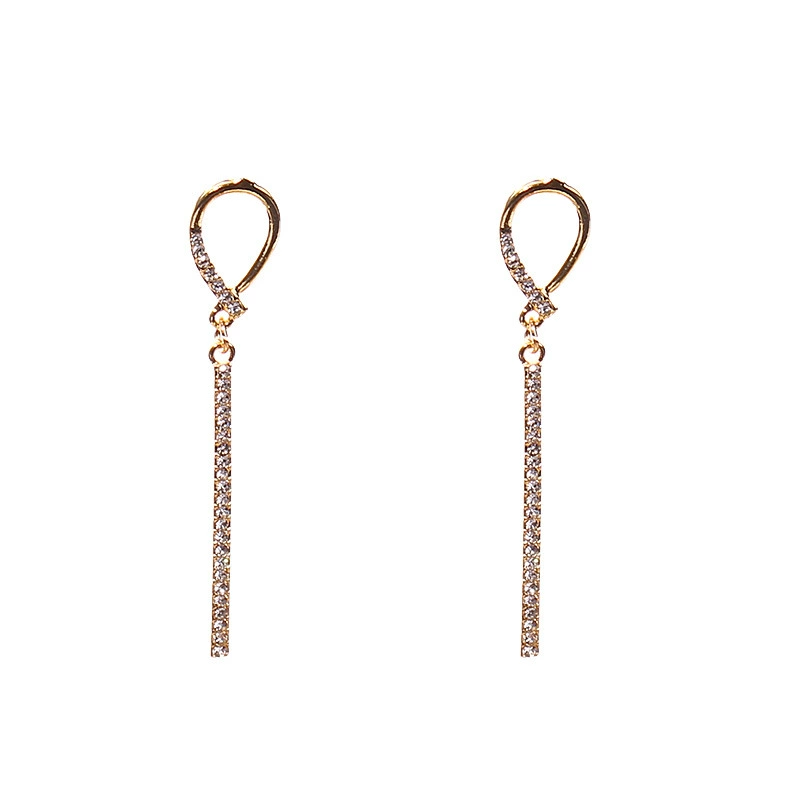Universal earrings, light luxury style, diamond encrusted, 2019, french style, internet celebrity, fitted