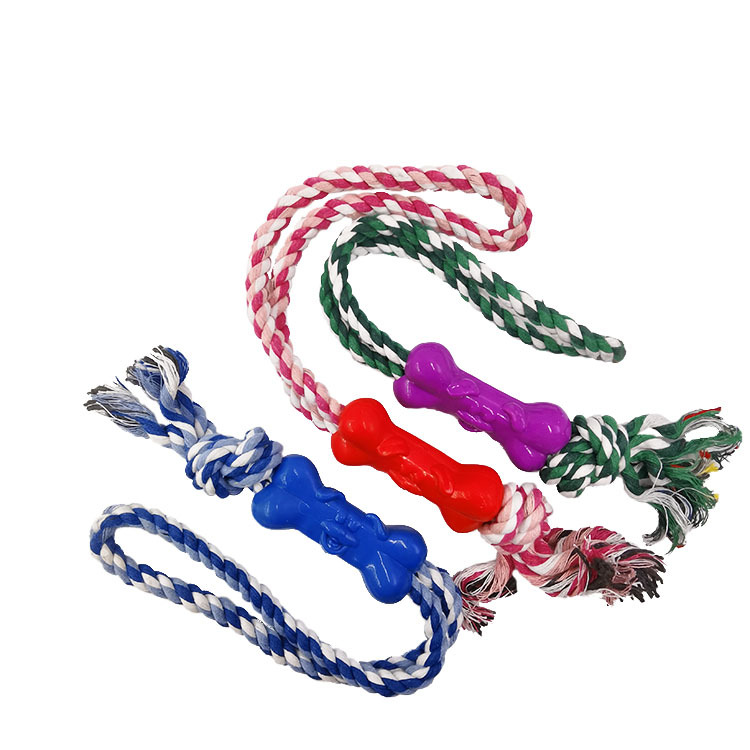 Nudo de Mascota de juguete de hueso perro dientes molares fortalecimiento entrenamiento interactivo TPR cuerda resistente a mordeduras juguete fábrica al por mayor