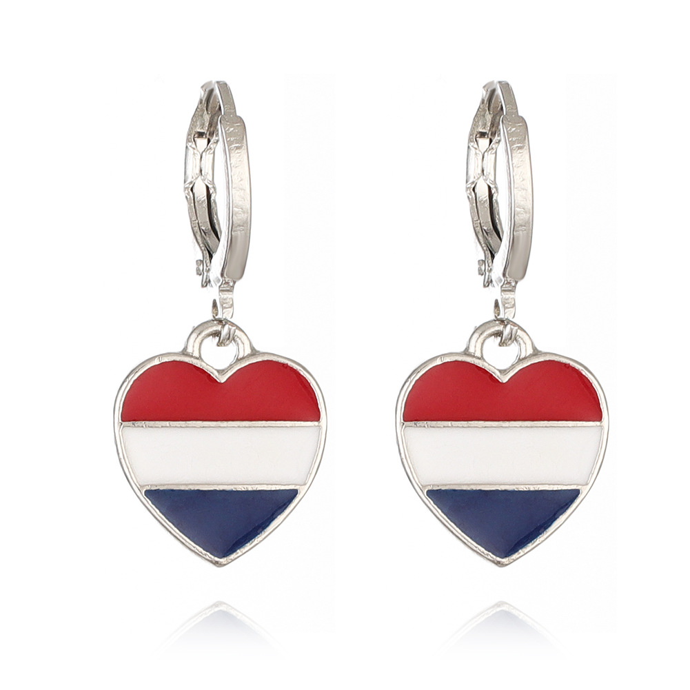 7g Weight Alloy Ear Needle Material Drop Earrings Classification 1 Pair Quantity Daily, Party Occasion Alloy Material National Flag Pattern Unisex Gender Enamel Design IG Style, Simple Style Style 1 Pair IG Style Simple Style National Flag Enamel Alloy Drop Earrings 6