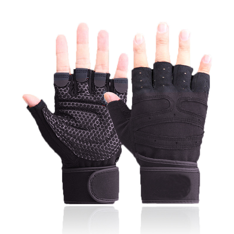 Men's and women's cycling gloves extended wrist gym gloves sports tactical half-finger weightlifting gloves a large number of spot