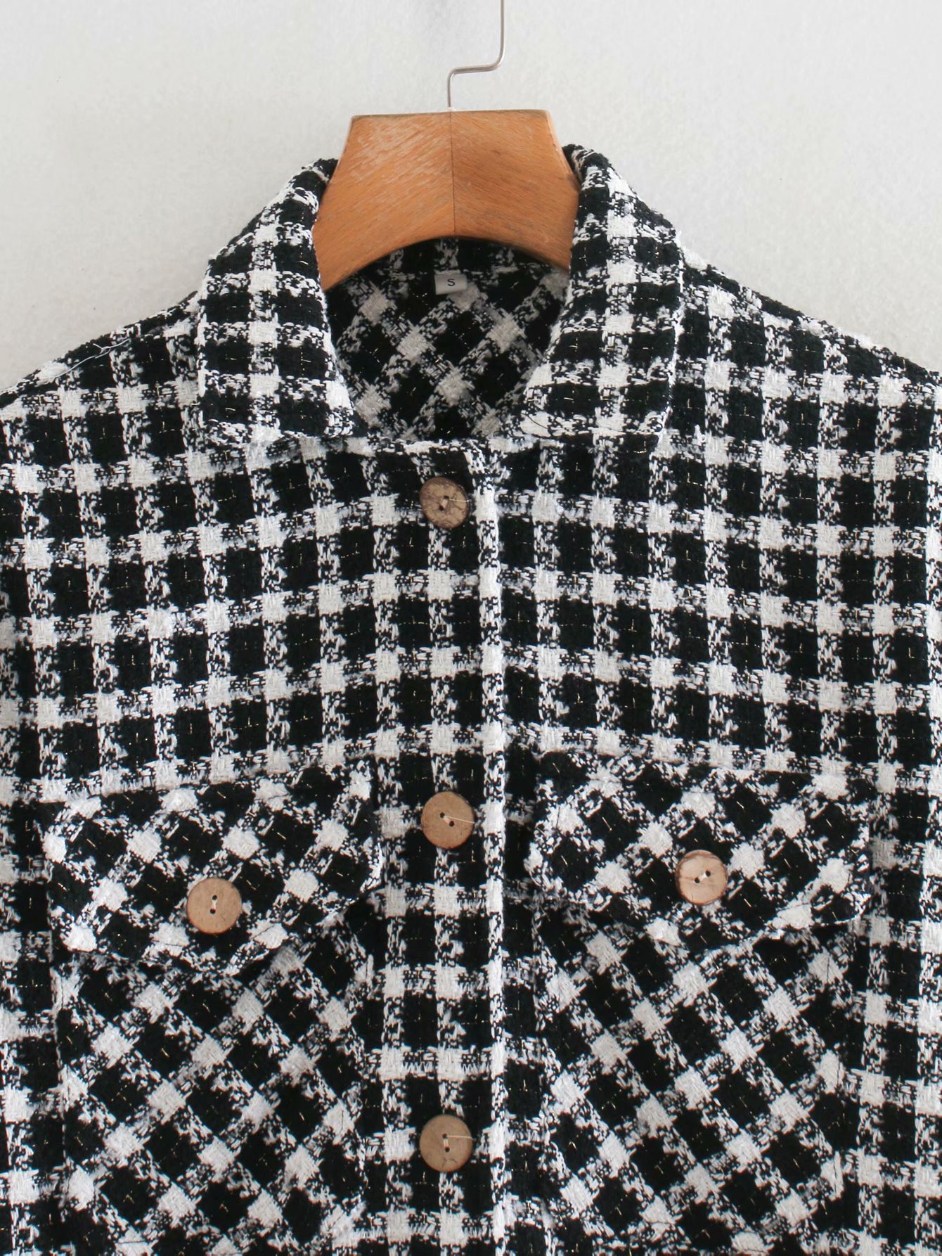 plaid shirt jacket elegant NSAM6808