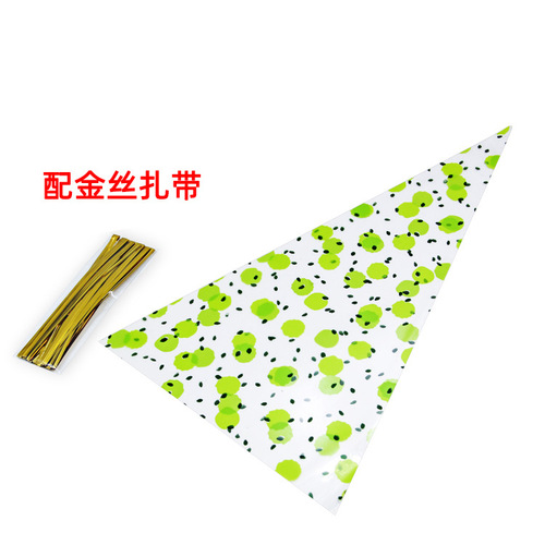 Creative popcorn protein candy triangle packaging bag baking plastic food bag small drawstring bag