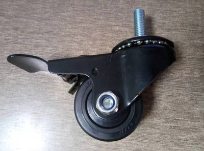 XFXS黑支架黑盖黑色PU丝杆双刹m12聚氨酯2.5寸3寸4寸5寸工业脚轮