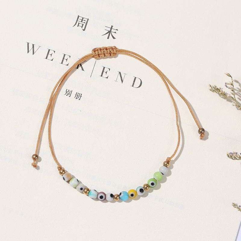 Daily Occasion Alloy, turquoise, rope Material Ethnic Style Cross Eye Alloy Turquoise Rope Knitting Women's Bracelets