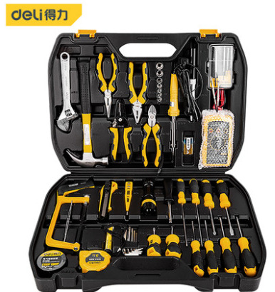 得力工具组套 42件套 电工电讯维修工具箱家用组合套装得力DL1042