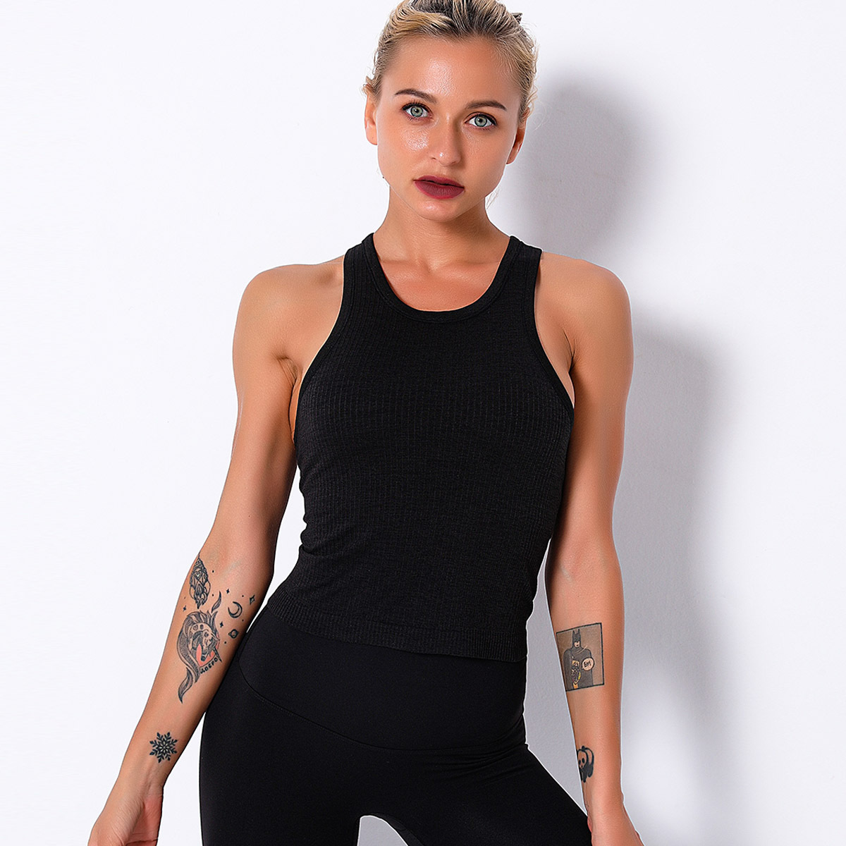 Tight Stretch Long I-beam Back Yoga Vest  NSNS10701