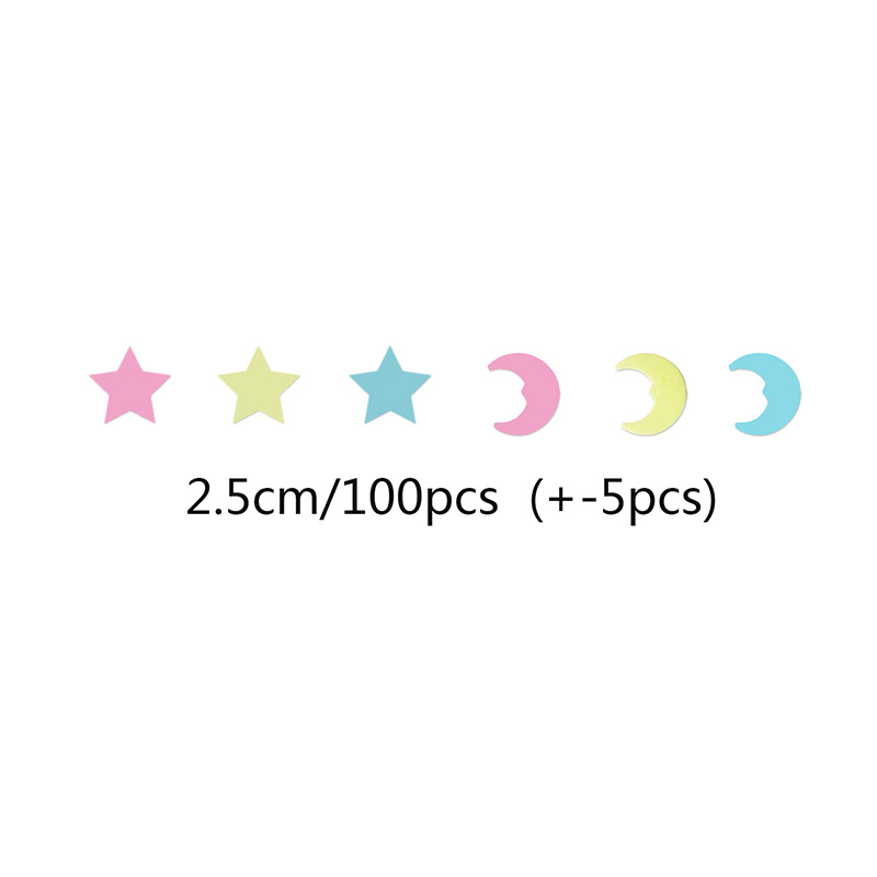 100pcs Luminous Mixed Color Stars And Moon 3d Plastic Fluorescent Children's Room Home Decoration Wall Stickers display picture 9