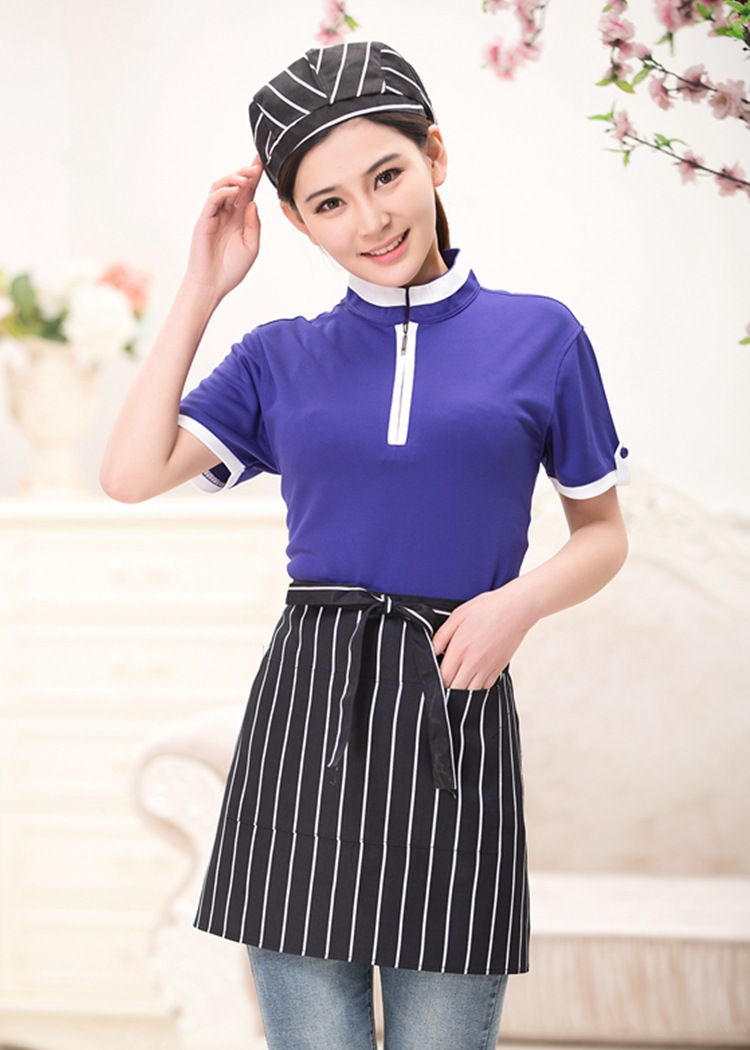 Camarero hombres y mujeres corto delantal negro restaurante del hotel restaurante Occidental cafetería cocina media cintura