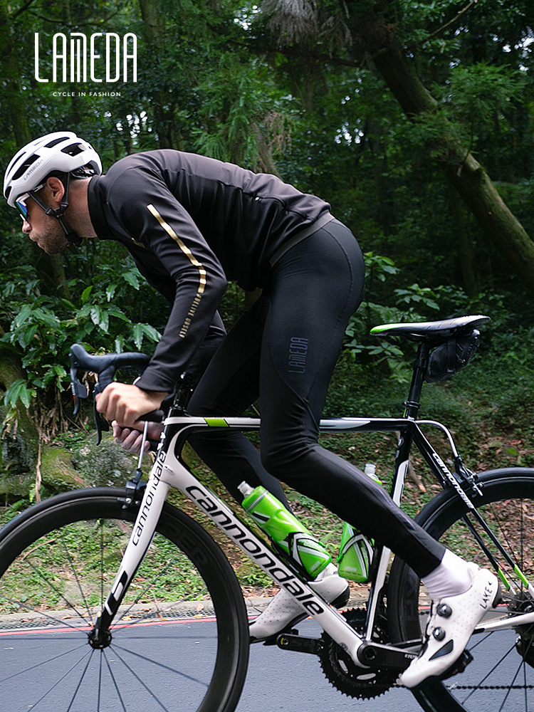 兰帕达冬季抓绒骑行裤男秋冬防风保暖公路地车骑车裤自行车单车裤