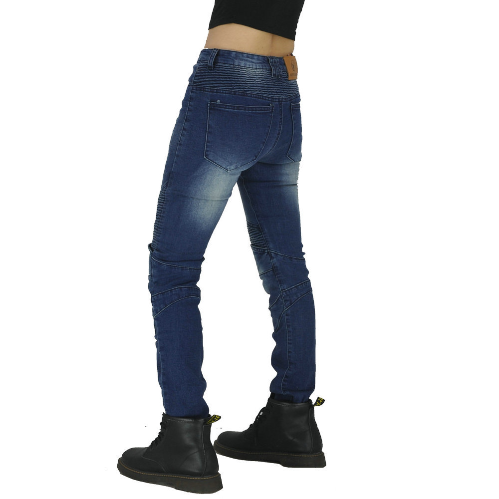 VOLERO casual motocicleta SLIM-Fit stretch pantalones anti-caída Pantalones vaqueros de la motocicleta de carreras de motos pantalones de montar para las mujeres