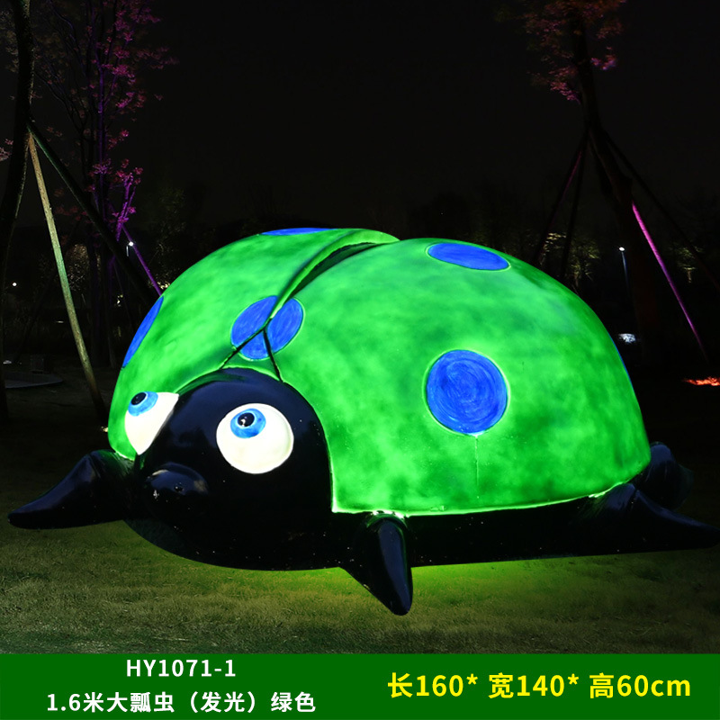 Al Aire Libre flor jardín paisaje simulación mariquita de siete estrellas escultura luminosa Villa patio césped decoración escarabajo adornos