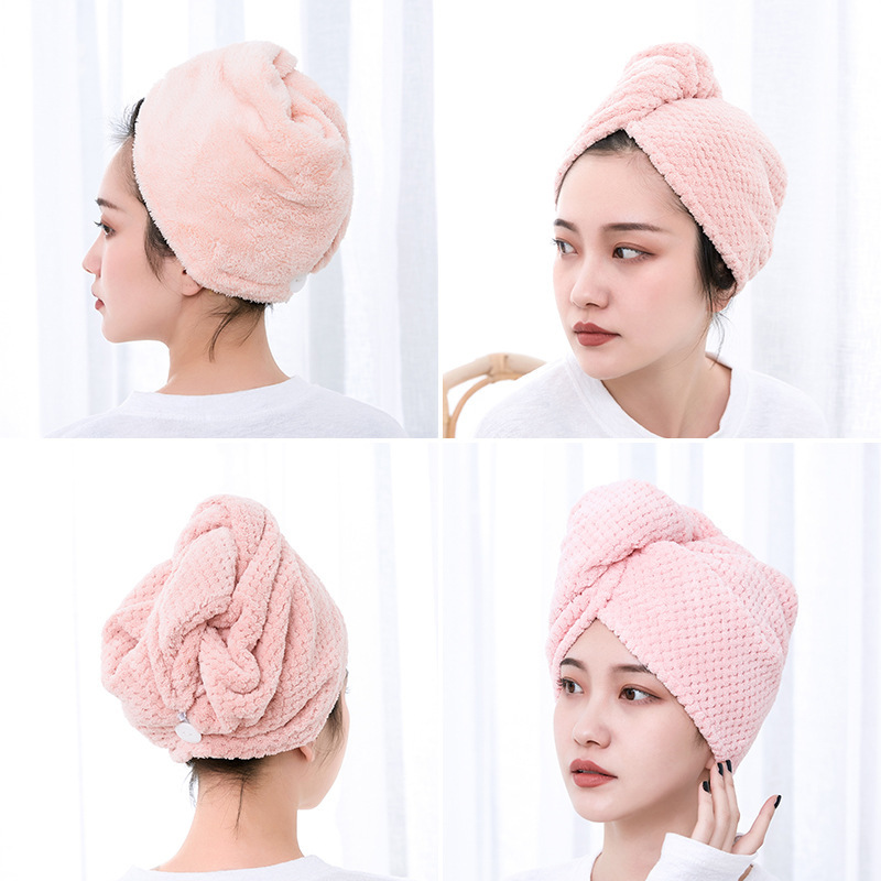 Coral hair towel, soft children's quick dry shower cap, water absorbent