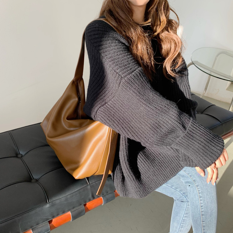 韩版女包软塌极简风单肩大包2022新款时尚托特包包女大容量斜挎包