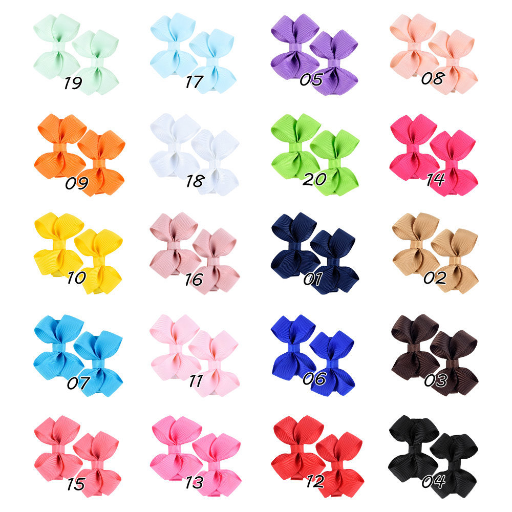 Hot Selling Multi-color Children's Solid Color Bow Hairpin Set display picture 3