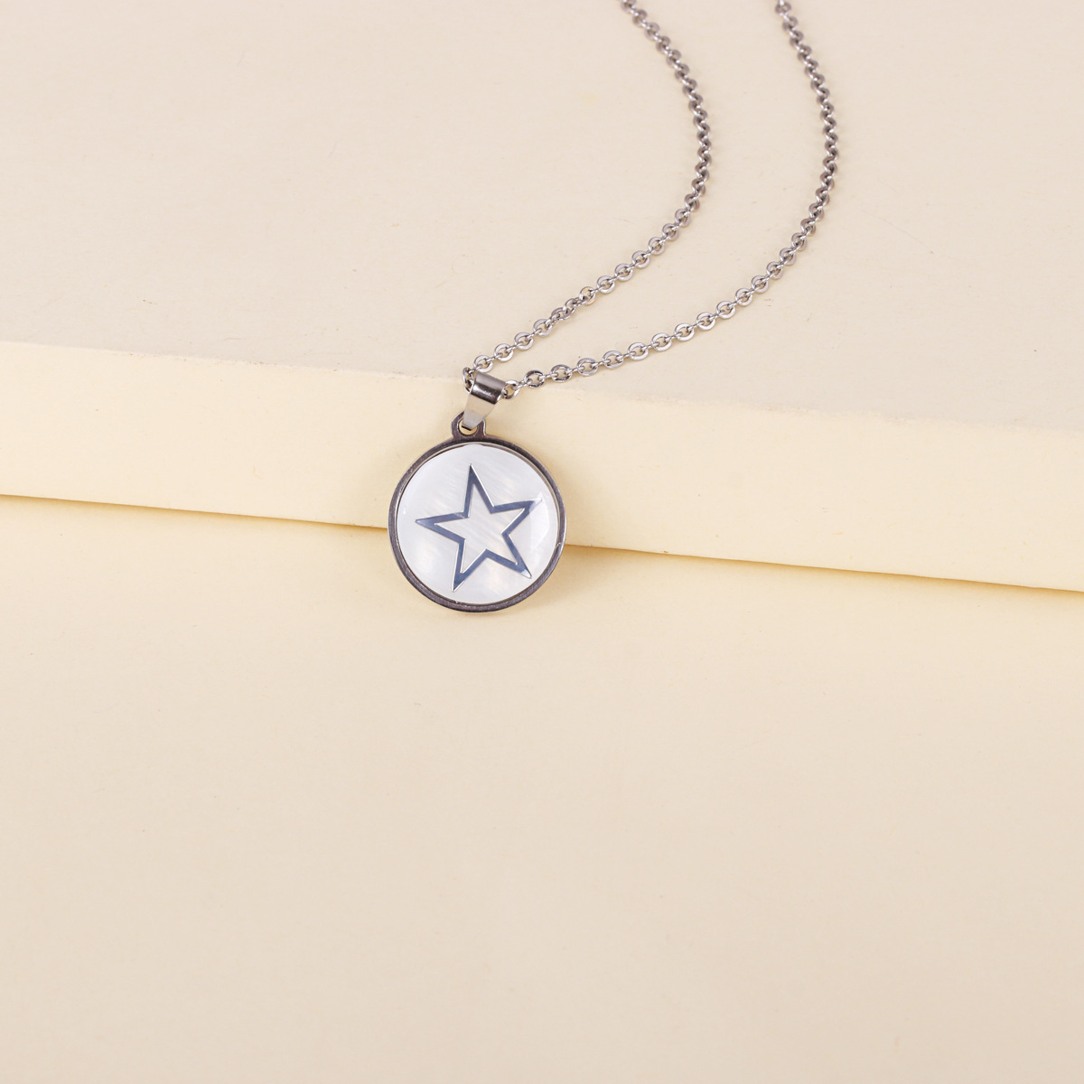 Fashion Stainless Steel Geometric Five-pointed Star Pattern Pendant Necklace display picture 6