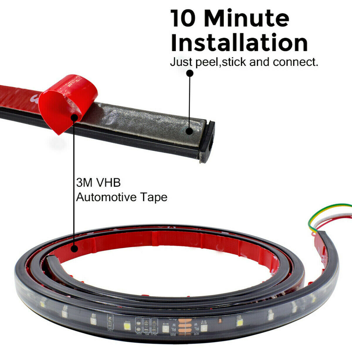 60 pulgadas pickup especial LED de dirección de freno bicolor LED tailgate luz barra