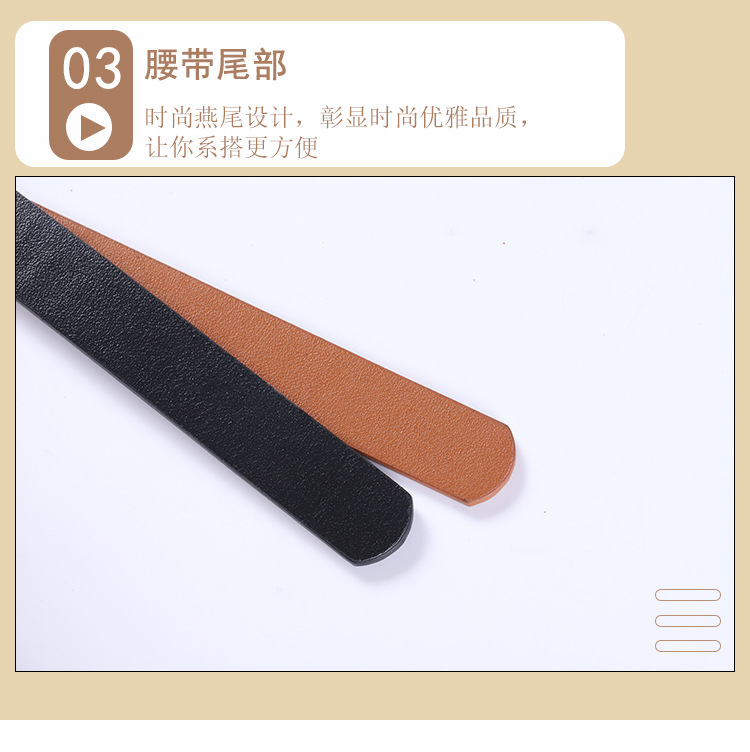 Creative Round Buckle Ladies Belt Fashion Decorative Dress Thin Belt Wholesale Nihaojewelry display picture 9