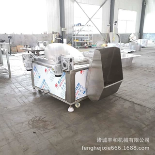 雪花鸡排油炸机 油水混合油炸机现货供应 全自动花生米蚕豆油炸机