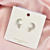 Silver needle, earrings, goods from pearl with tassels, silver 925 sample, light luxury style