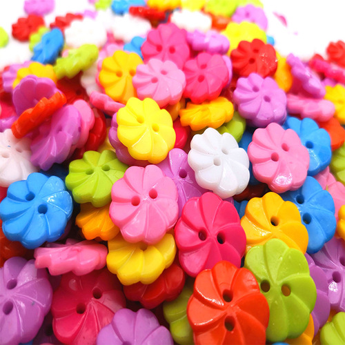 Wholesale colorful mixed plastic buttons for children's button flower DIY craft material kit sticker painting