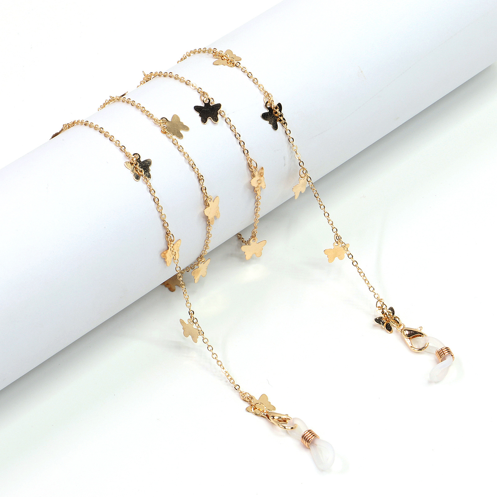 Hot Fashion Butterfly Glass Chain Simple Gold Copper Wholesale Nihaojewerly display picture 1