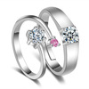 Accessory, zirconium for beloved, fashionable wedding ring, European style, Korean style