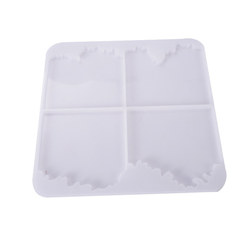Yuming Beauty DIY Crystal Droplet Resin Mold Irregular Cup Mat Stand Wave Base Silicone Mold Wholesale