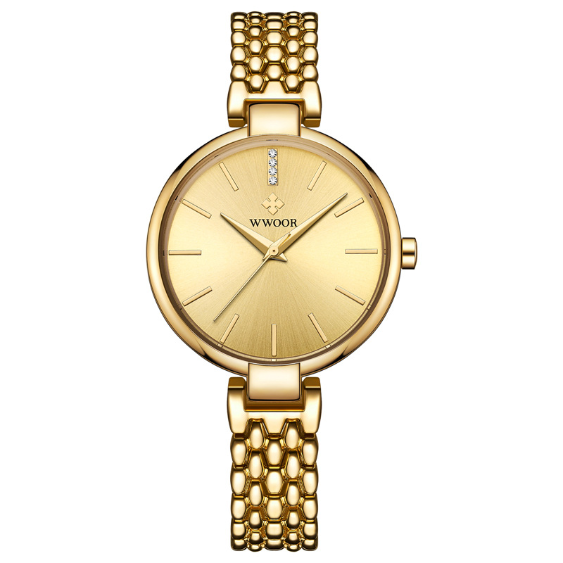 WWOOR sosteniendo amor nuevo reloj de cuarzo casual de mujer calendario impermeable rhinestone estudiante tendencia tazón reloj 8865