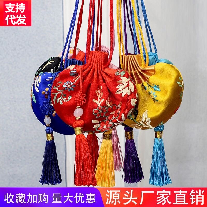 端午节香包古风香囊宫廷汉服棉缎手工织秀荷包随身空袋子赠品批发|ms