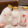 [Bridge 3601] Korean strawberry beef milk bottle milk past tea drink, fruits and vegetable glass seal bottle support