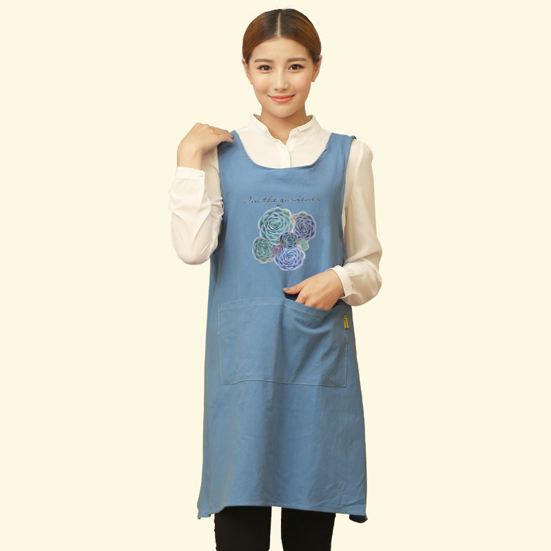 Lindo japonés delantal antiincrustante hogar cocina hogar hombres y mujeres moda adulto ropa de trabajo logotipo personalizado