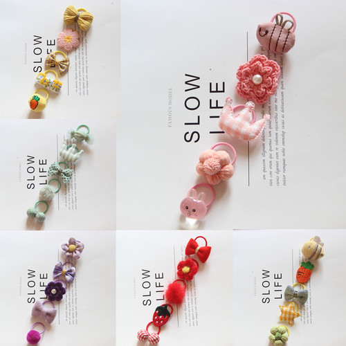 Children's Hair Tie Thumb Rubber Band Set Cute Small Hair Tie Tendon Head Rope Hair Ball Hair Tie New Toddler Hair Rope Rubber Band