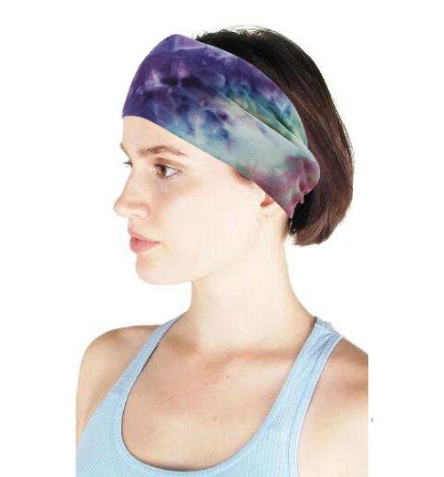 Korean Tie-dye Cotton Hair Band Turban Head Soft Yoga Sports Elastic Headband Wholesale Nihaojewelry display picture 2