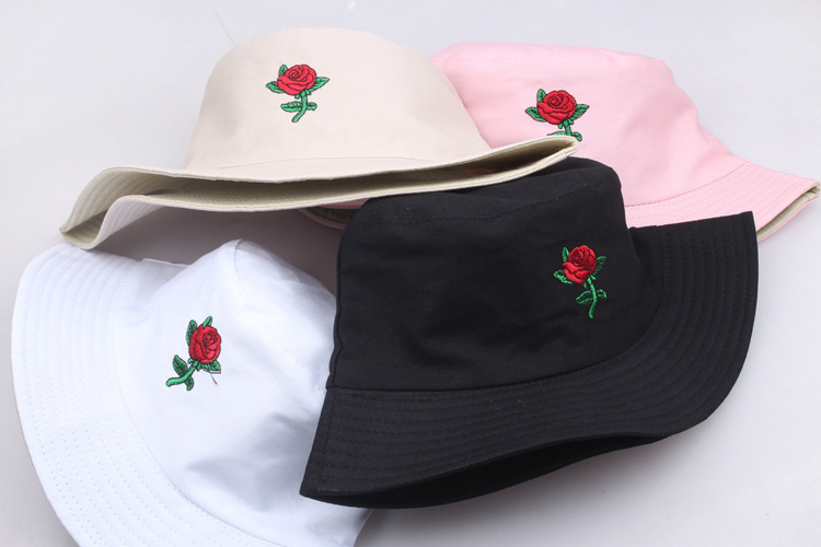 Unisex Simple Style Rose Wide Eaves Bucket Hat display picture 1