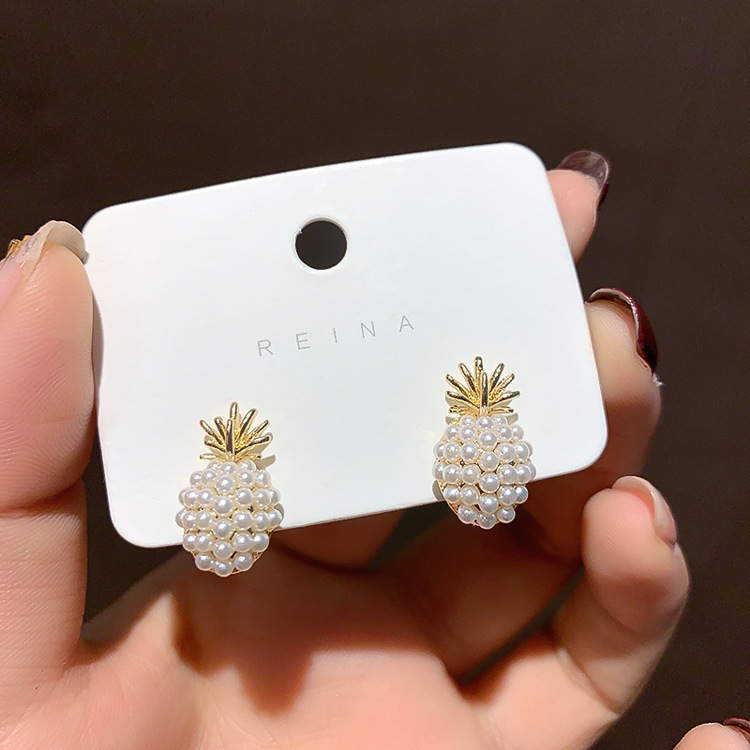 New Fashion Pineapple Pearl Earrings Nihaojewelry Wholesale display picture 6