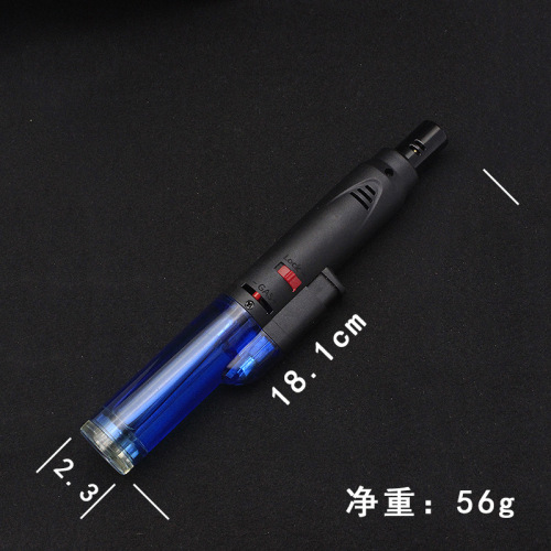 CW013 long transparent inflatable straight-in lighter, fire-locking cigar moxibustion lighter