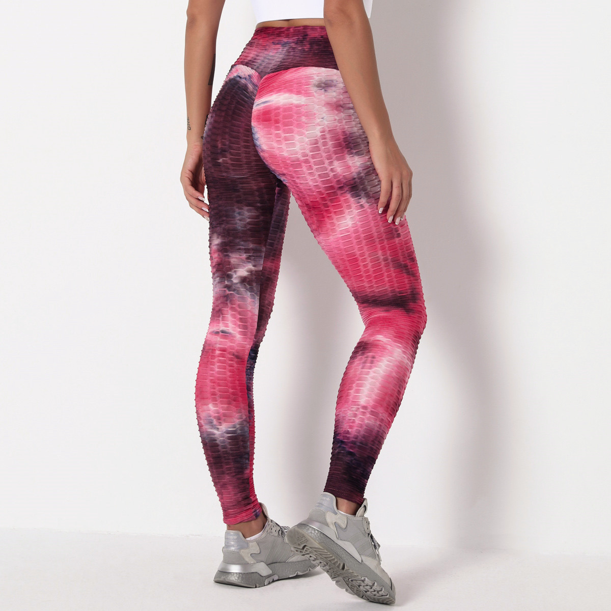 pantalones de yoga con efecto tie-dye en jacquard de tinta NSNS11006