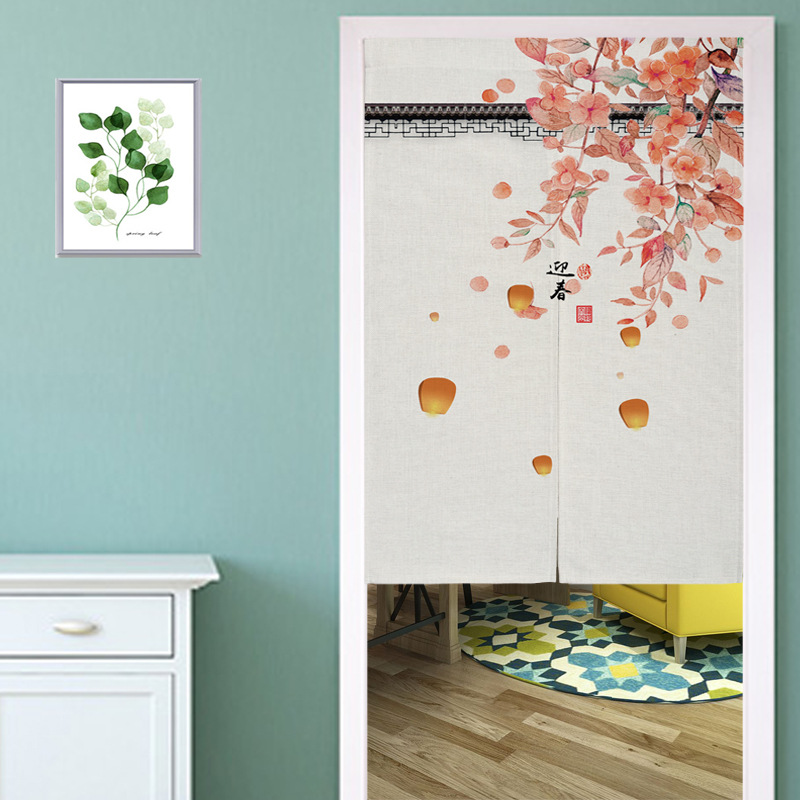 门帘布艺家用卧室书房试衣间北欧简约磁吸半帘魔术贴窗帘定制logo|ms