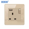 One open USB with 13A square horn insertion