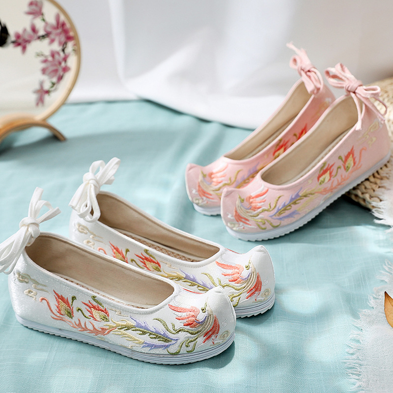 火凤凰原创古风布鞋2020春季新款汉服女鞋内增高古装鞋绣花鞋弓鞋|ms