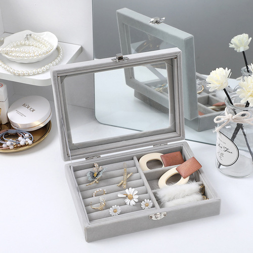 Earrings, earrings storage box, jewelry, dust-proof jewelry box, ear clips, earrings, ear wire organizer, small jewelry box with lid