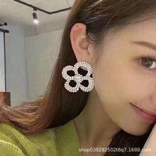 歐美風喜哥吳昕同款三色小花朵銀針耳釘女韓國氣質網紅時髦耳環