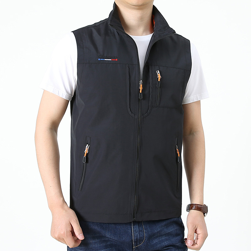 Chaleco transfronterizo de los hombres al aire libre multi-Bolsillo pesca fotografía publicidad secado rápido más tamaño Chaleco de procesamiento LOGO al por mayor