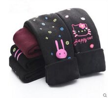 女童打底裤中大童加绒外穿超厚保暖连裤袜儿童七彩棉裤加绒加厚