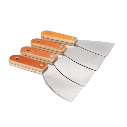 Manufacturer wholesale putty knife wooden handle spatula double clip mirror putty knife putty spatula trowel spatula