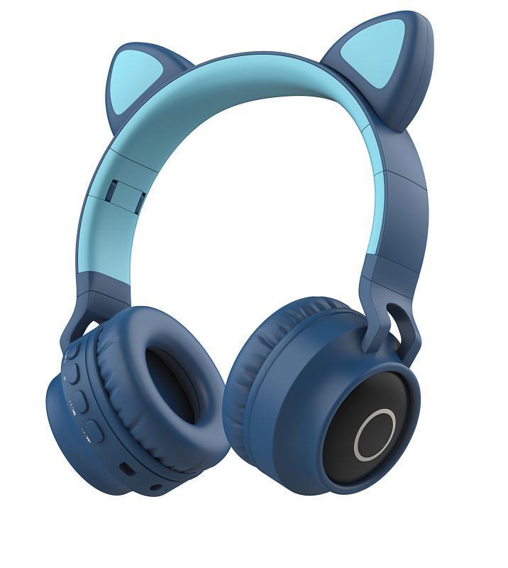 Auriculares Bluetooth BT-028C, diseño de orejas de gato, estéreo 5.0, luminosos, lindos.