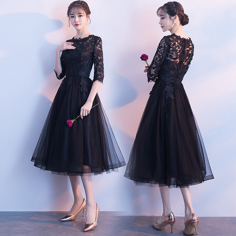 Elegant black evening dress